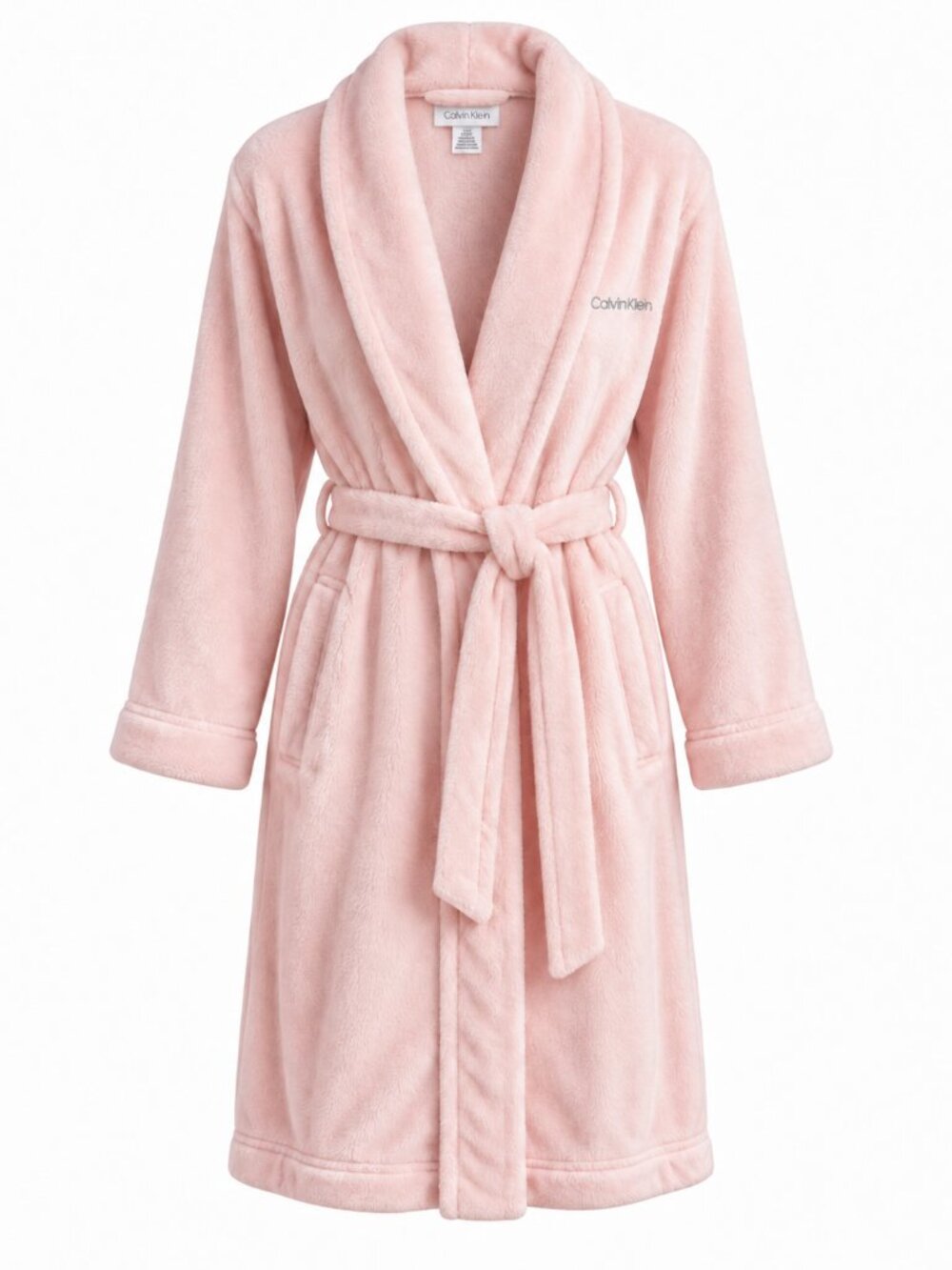 Calvin Klein Plush Robe, Pink Medium - Picture 3 of 10